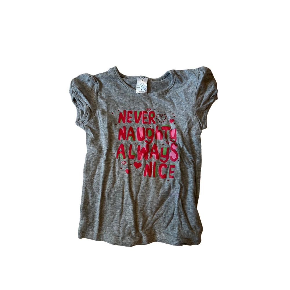 Target Never Naughty Always Nice T-shirt Top Girls XS (4/5)